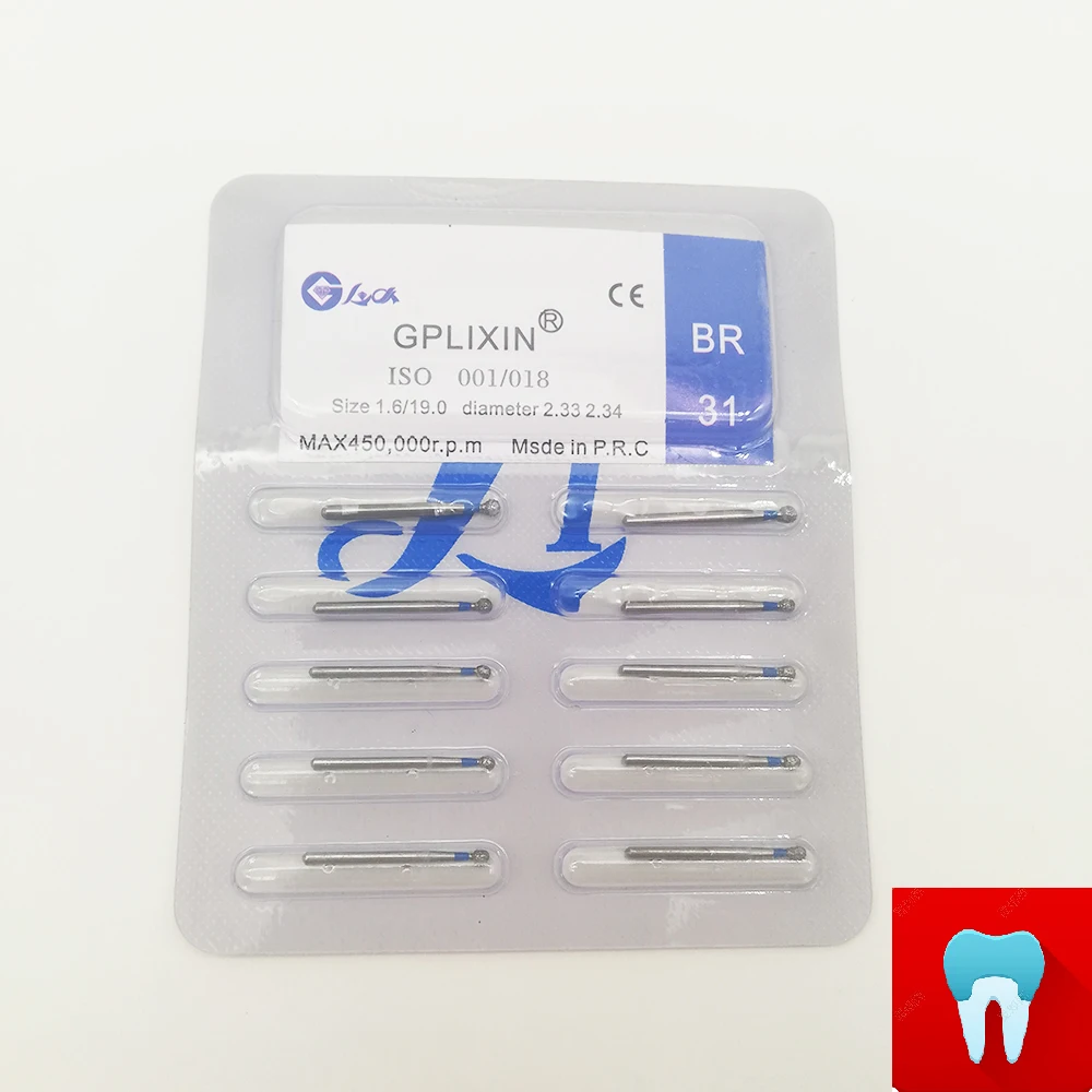 BR-31 Dental Diamond Burs Drill Dentistry Burs High Speed Handpiece Handle Diameter 1.6mm Dentist Tools BR-41 TR-13 FO32