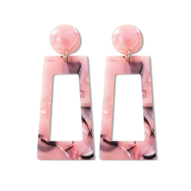 2019 Новый Прямоугольник цветной зажим серьги для женщин в виде геометрических