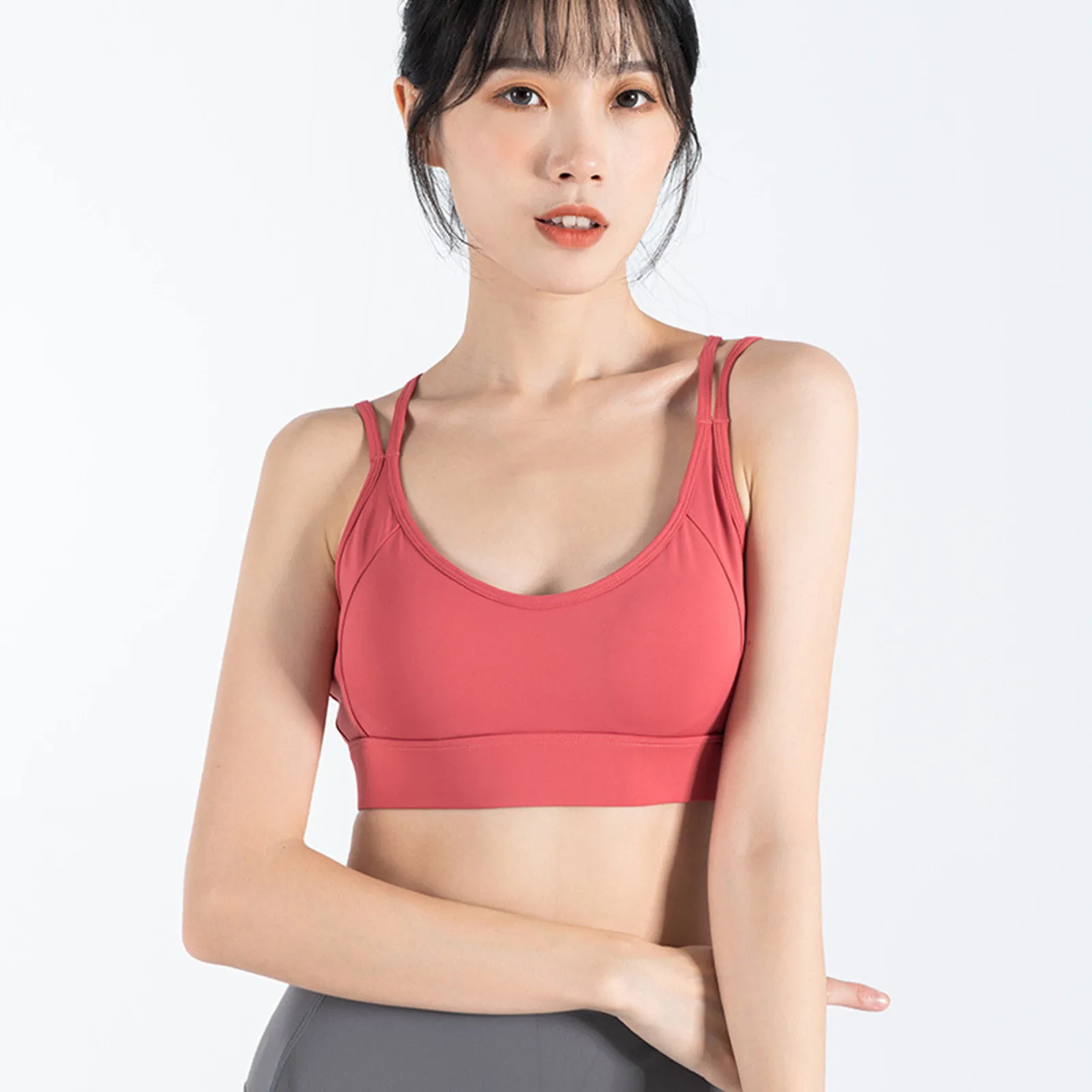 

Beauty Back Sports Underwearwomen's All-in-one Slim Back Solid Color Fitness Running Vest Underwear