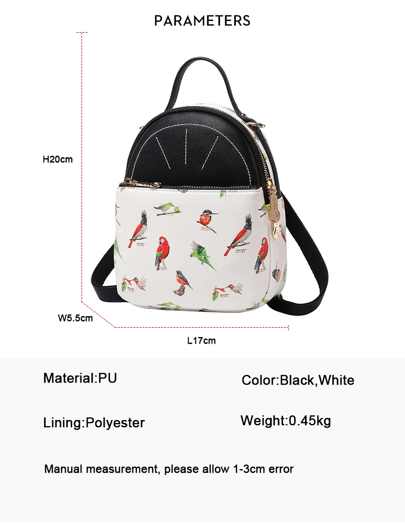 

Fashion Printed Small Women Backpack 2021New Arrival Casual Small iPad Phone Backpacks Female pU Leather Handbags for Girls