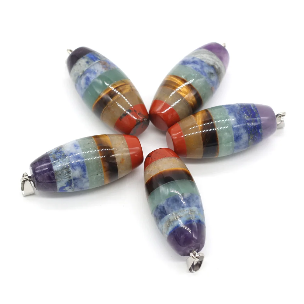 

1pcs Natural Stone Pillar Shape Reiki Heal Pendants Charms for DIY Necklace Earring Accessories Jewelry Making Gift 21x44mm