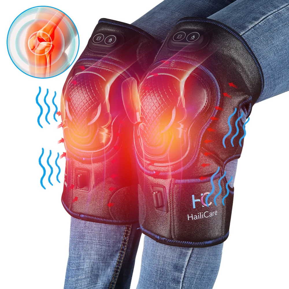 Knee Warm Electric Heating Knee Pads PU Leather Intelligent Three-speed Temperature Control Vibration Massage Heating Knee Pads