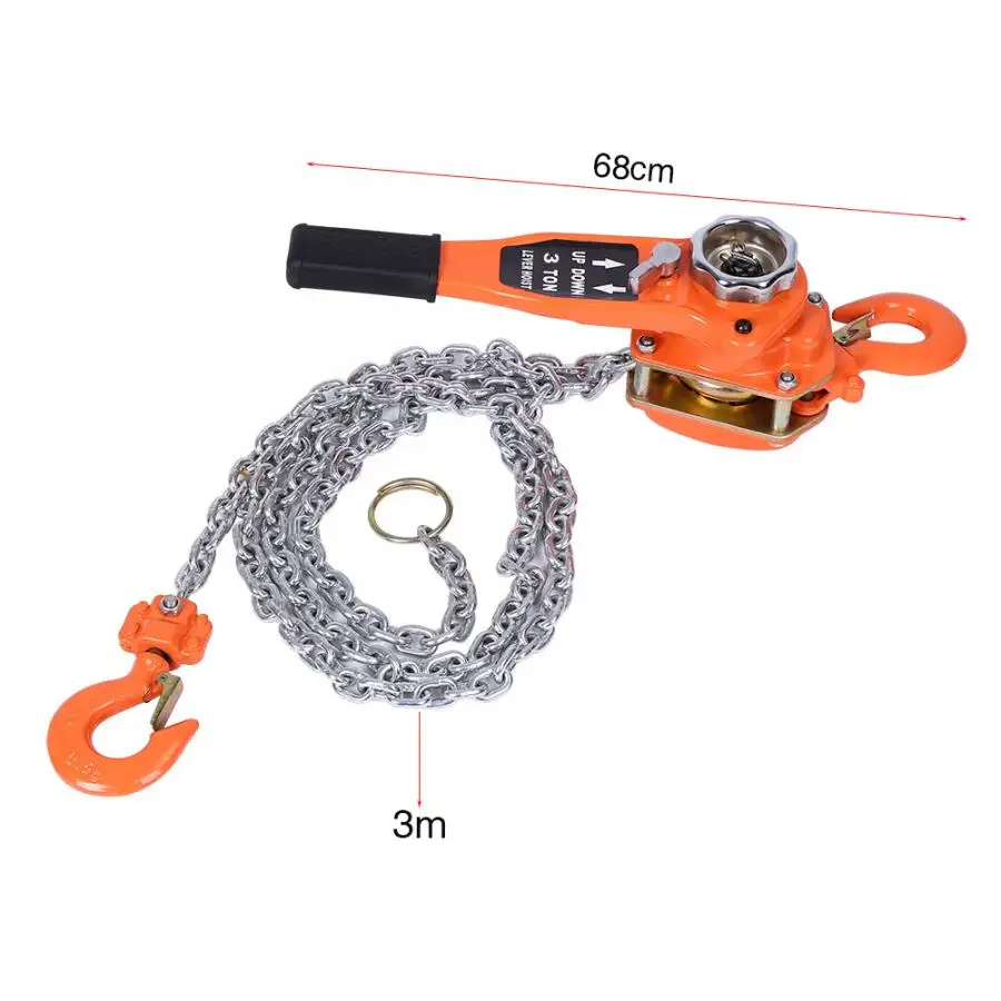 

3t/3000kg Chain Block Hoist Ratchet Lifter Lever Pulley Lifting 3meters Chain Hoist