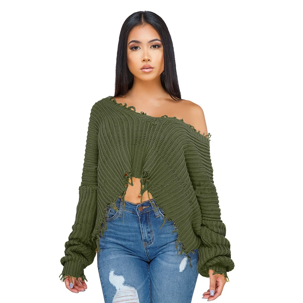 JAYCOSIN новый свитер Женская мода осень с длинным рукавом вязаный V-образным вырезом