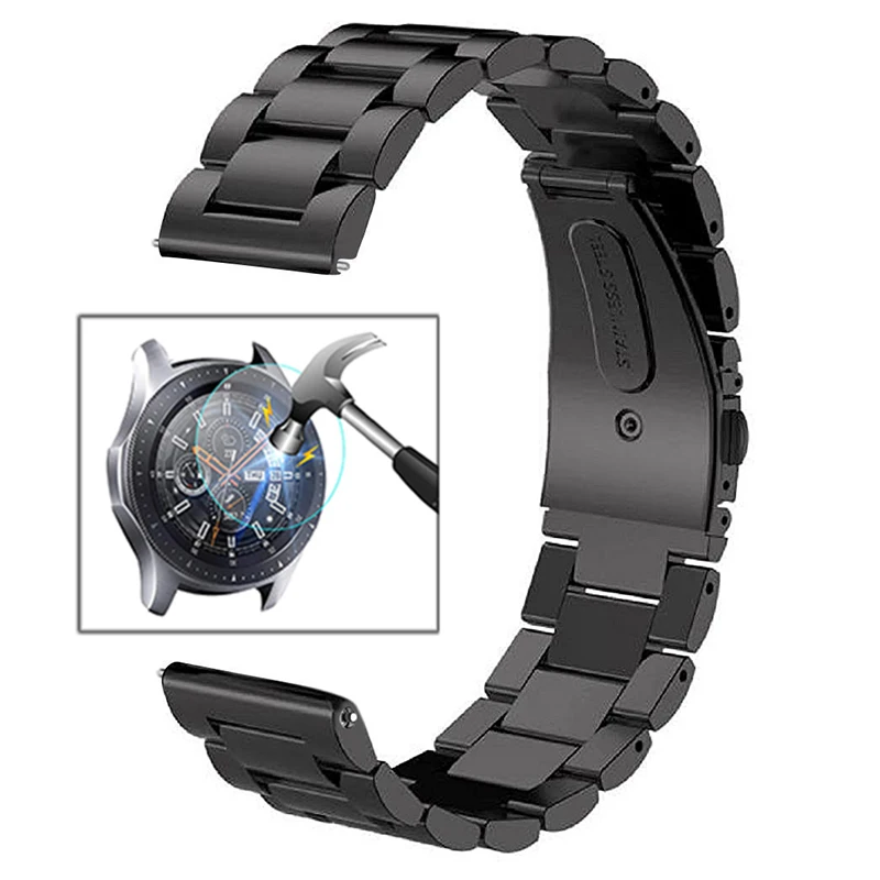22 мм Универсальная Миланская петля для samsung gear S3 Classic/S3 Frontier/galaxy watch 46 мм регулируемый ремешок из нержавеющей стали - Цвет ремешка: black
