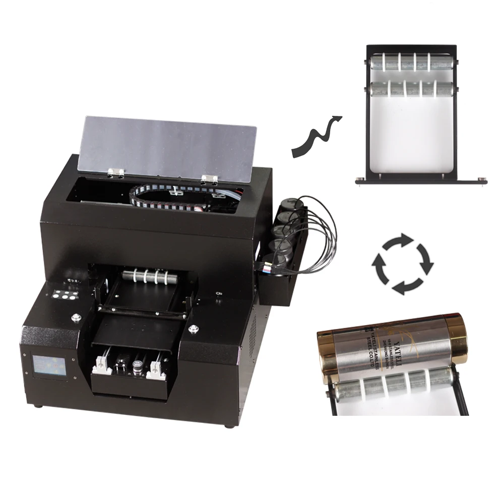 Полностью автоматический УФ-принтер A4 с вращающимся устройством цилиндра. Она