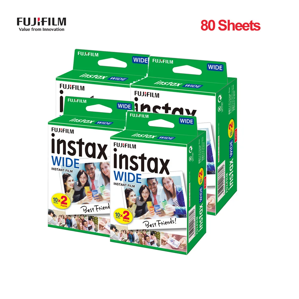 80 Sheets 20-200 листов Fujifilm Instax Wide плёночный широкоугольный фотоаппарат мгновенная пленка фотобумага для Fujifilm Instax WIDE300 пленка для камеры Instax - Цвет: 80 Sheets