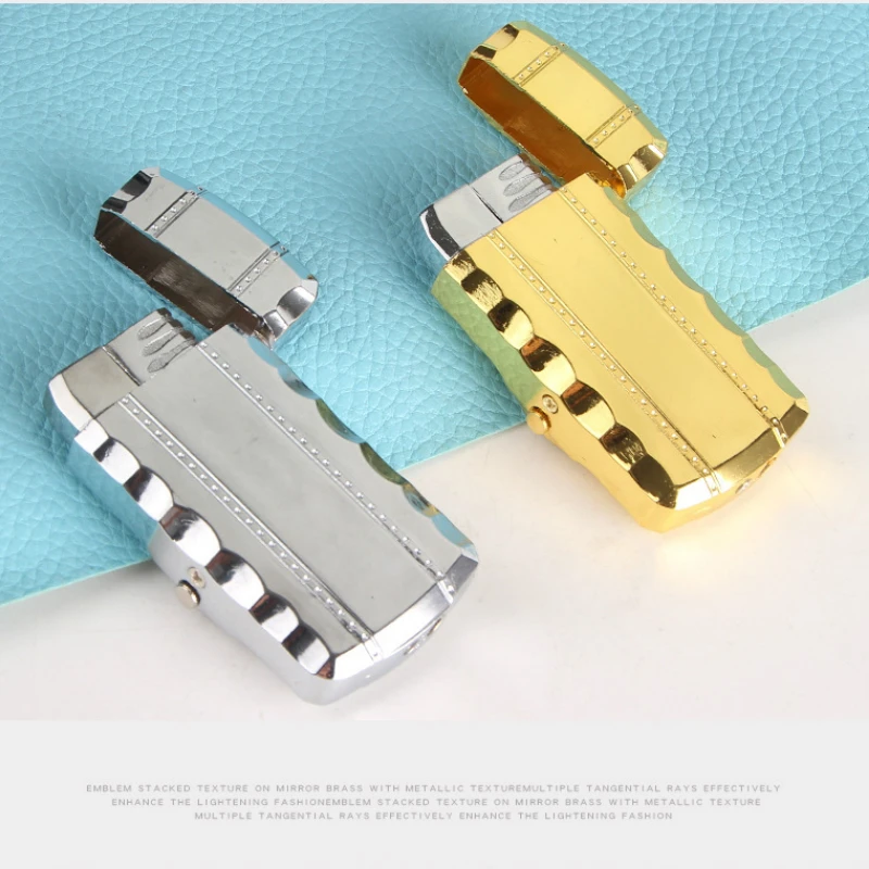 Креативная металлическая надувная Зажигалка без газа прямые пробивные часы