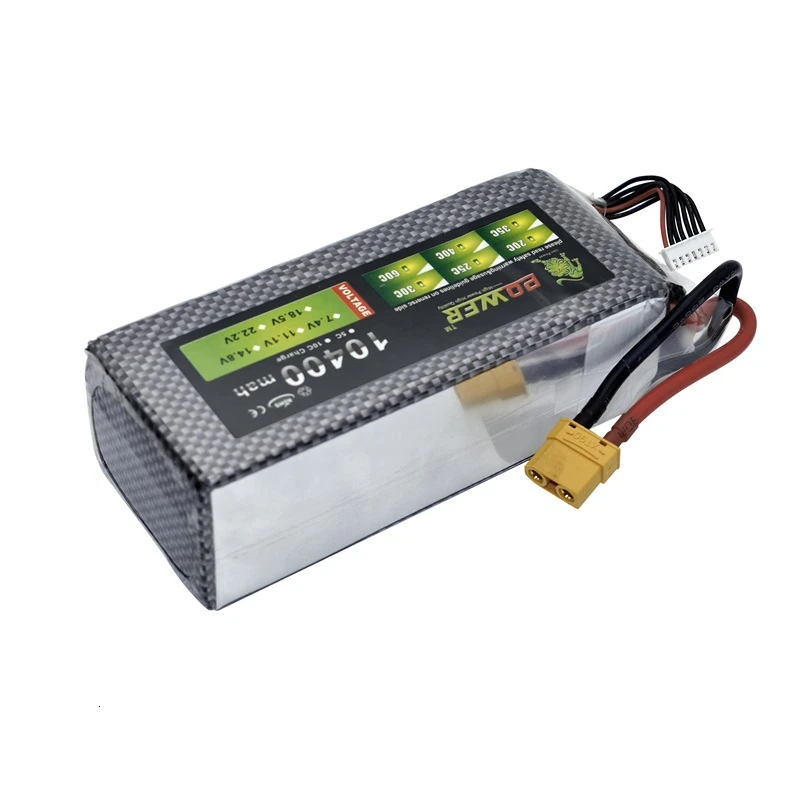 лев мощность 222 v 10400mah 45c lipo батарея дл