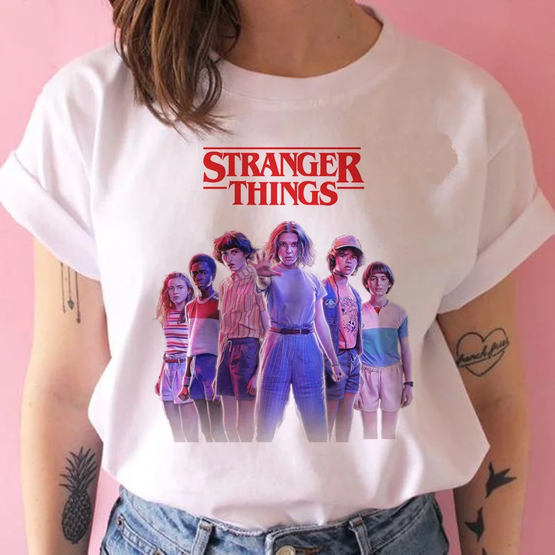 

1PCS Stranger Things season 3 T Shirt Women Upside Down Tshirt Eleven Female Graphic grunge T-shirt femme tee Shirts funny cloth