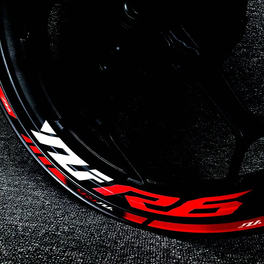 Новый наклейка на внутреннюю и внешнюю ободную деталь колеса мотоцикла Yamaha YZF R6 логотип 17 дюймовая водонепроницаемая высокоотражающая наклейка на ступицу.