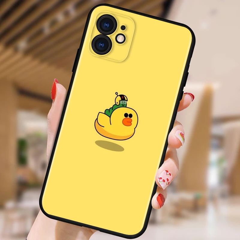 

Hot Yellow Fashion Duck For Apple iPhone 12 11 XS Pro Max Mini XR X 8 7 6 6S Plus 5 SE Black Phone Case