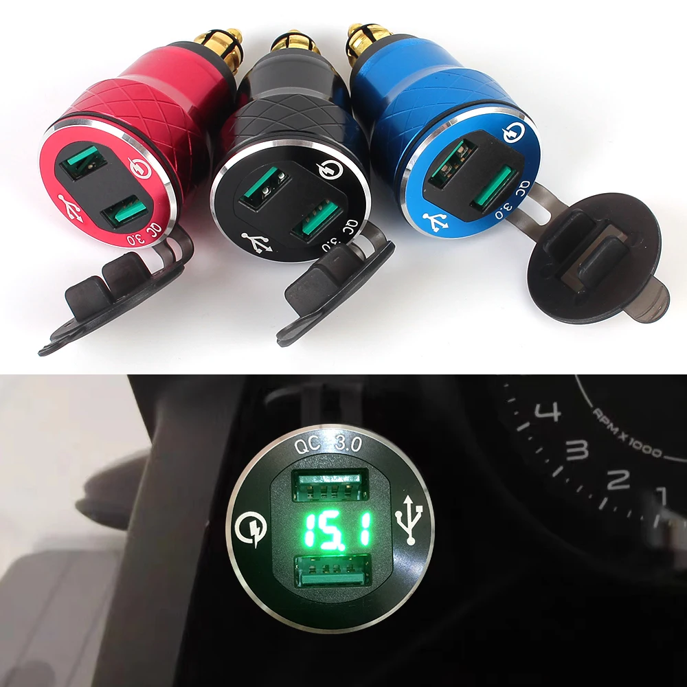 Quick Charge 3.0 Power Adapter Dual Usb Charger Plug Socket Led Digital Display