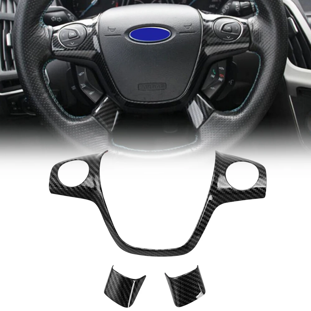 Автомобильное украшение на руль из углеродного волокна ABS для Ford FOCUS 3 MK3(2012-2017)Ford