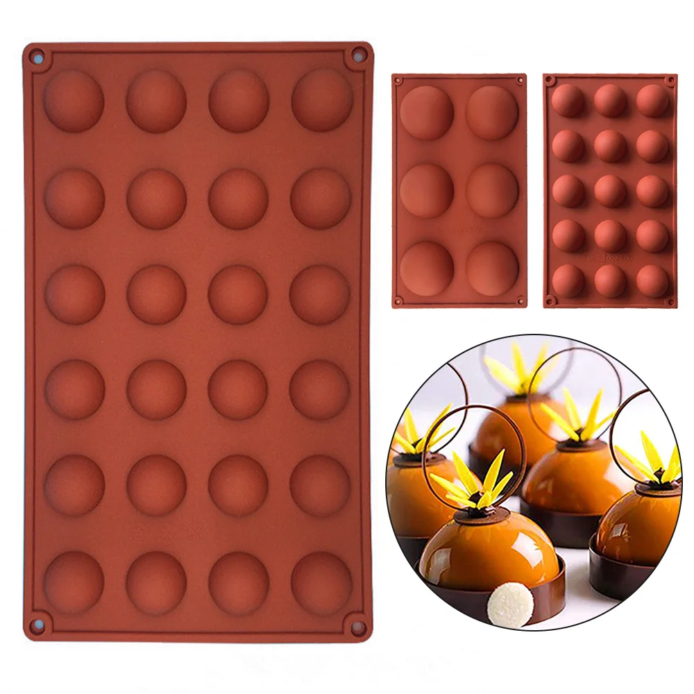 

3 Size Silicone Mold for Chocolate Half Ball Sphere Silicone Molds for Baking Round Baking Mold Dessert Silicone Bakeware