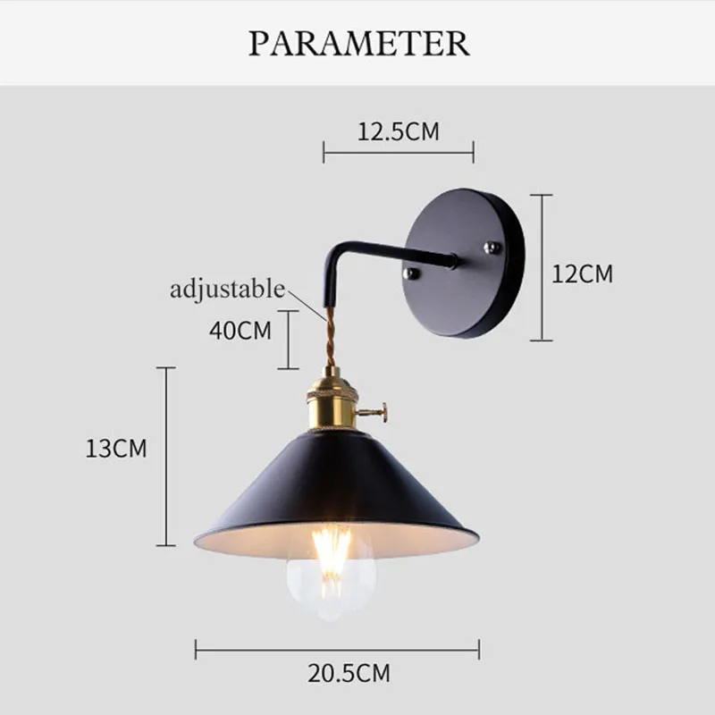 

Modern Industrial Wall Lights Bedside Wall Lamp for Bedroom Living Room Loft Vintage Retro Nordic Wandlamp Decoration E27 Lights