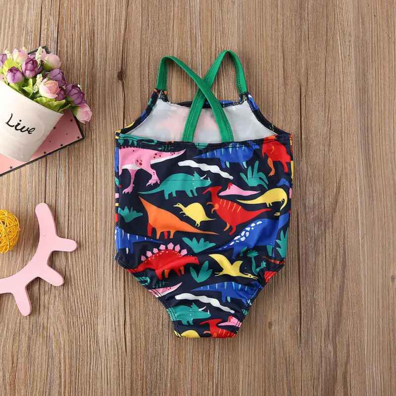 2020 Summer Kids Baby Girls Toddler Dinasour Swimsuit Swimwear Bathing Suit Bikini Tankini 0-24M |