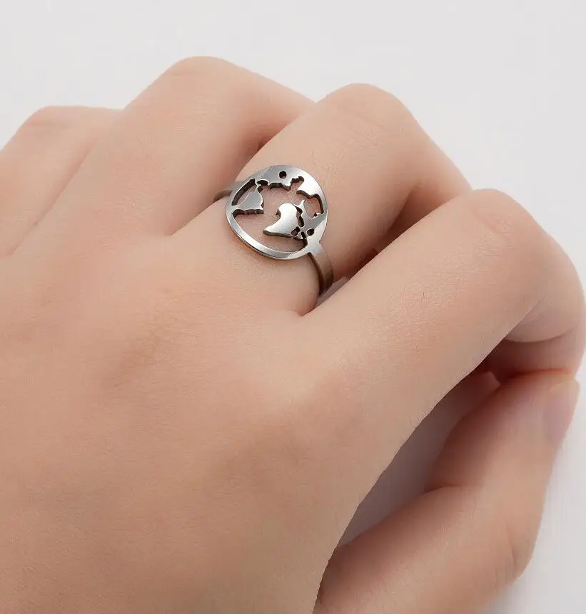 Sasusp Bague Homme Bijoux Глобус кольцо с изображением карты Женские ювелирные аксессуары