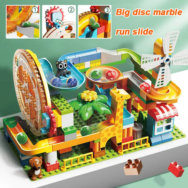 

Marble Run Big Building Block Girls Friends Classic Slide Blocks Amusement DIY Bricks Plastic For Kids