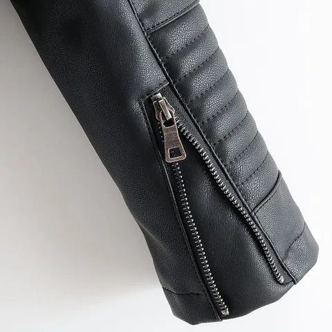 Женская куртка из искусственной кожи, однотонная плиссированная куртка на молнии с длинным рукавом, верхняя одежда, весна-осень 2020