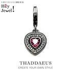 Винтажное женское ювелирное изделие из стерлингового серебра 925 пробы с подвеской в форме сердца с красным камнем, хороший подарок