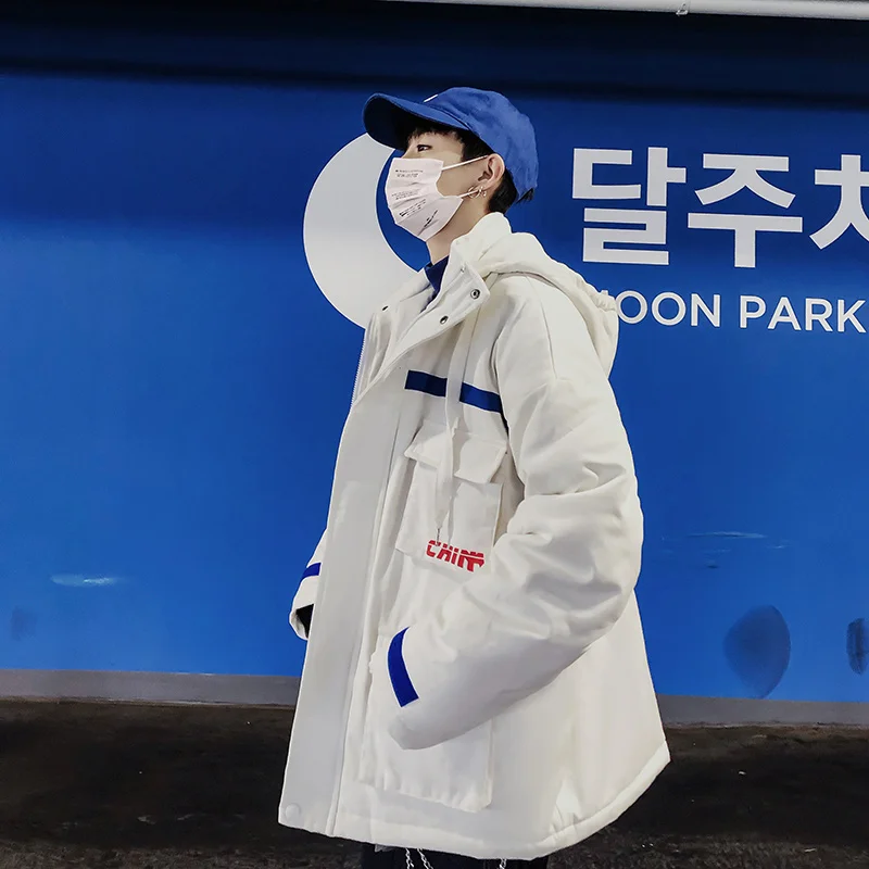 Liketkit мужские зимние хлопковые куртки 2019 Свободные Комбинезоны с несколькими