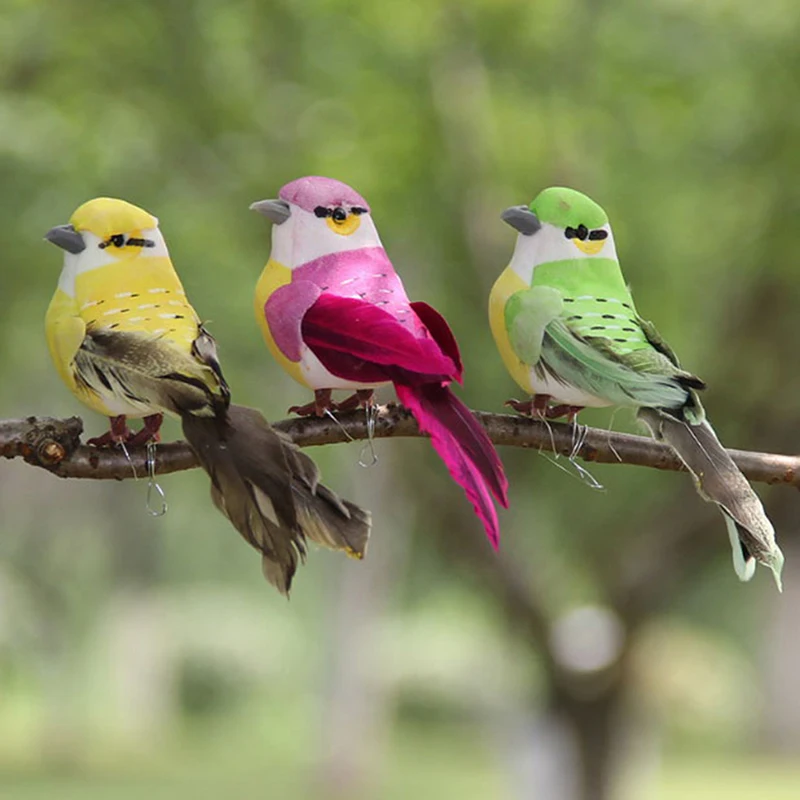 1 шт Мини Поддельные птицы Искусственный пены Перья дом вечерние свадебные