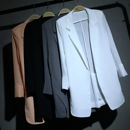 Деловой костюм верхняя одежда женские пальто летние однотонные блейзеры тонкое