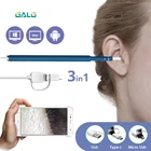 1,5 м 3 в 1 USB OTG визуальная ложка-эндоскоп для чистки ушей функциональный диагностический инструмент очиститель ушей Android 720P камера ушные камеры