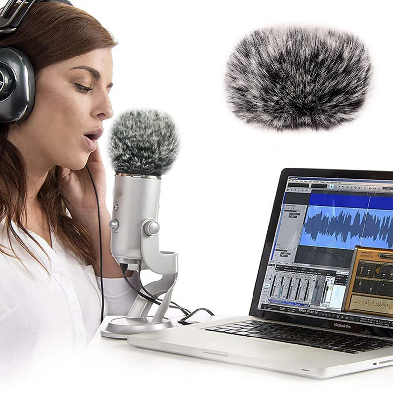Furry comfortable Microphone Wind Muff Windscreen Mic Cover Blue for Yeti/ Yeti Pro | Электроника