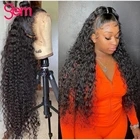 Парики с глубокой застежкой волны для черных женщин, фронтальные парики с глубокой волной, 32 дюйма, бразильские плотные вьющиеся человеческие волосы 180, парики 30 дюймов