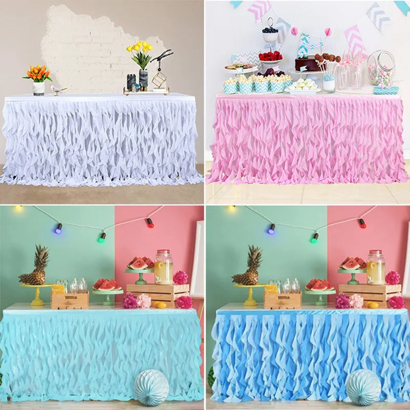 Новая юбка пачка Юбка для стола Волнистые складки дизайн Элегантная модная обувь