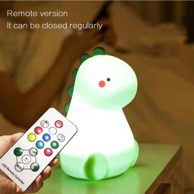 Ночной светильник в виде динозавра меняющий цвет заряжаемая прикроватная