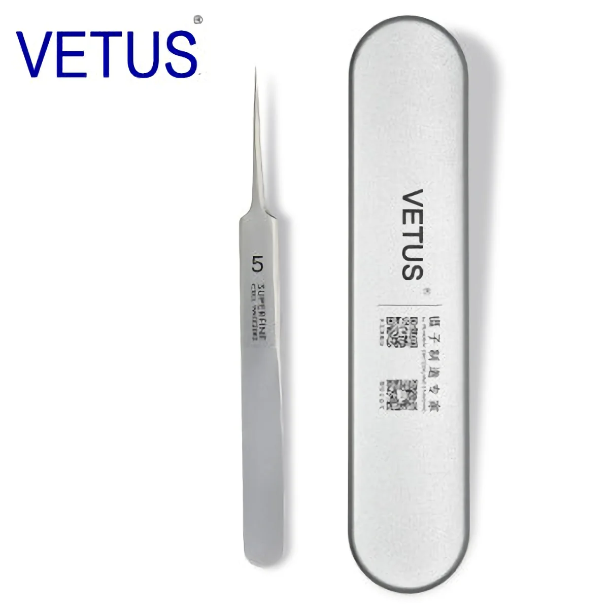 

VETUS No. 5 Ultra Fine Tweezers Blackhead Acne Clip for Beauty Salons Clamp Forceps Anti-acid Corrosion-resistant Makeup Tools