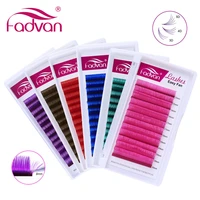 colored easy fanning eyelash extension redgreenbluebrownpurple colorful auto blooming makeup lashes extension 15 20mm long