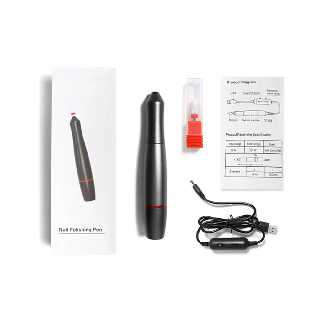 

Salon Nail Grinder Rechargeable Electric Manicure Drill USB Cable Manicure Machine Nail Drill File Grinder