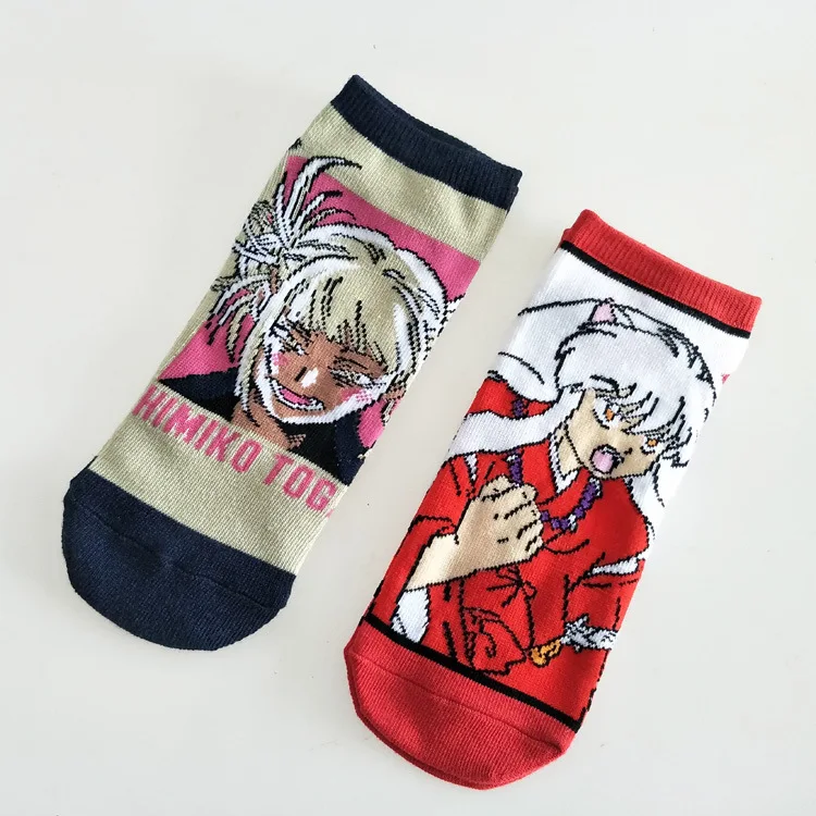 Inuyasha/женские носки с героями мультфильмов; забавные короткие носки из хлопка; милые удобные уличные носки Kawaii; модная повседневная одежда; Skarpetki