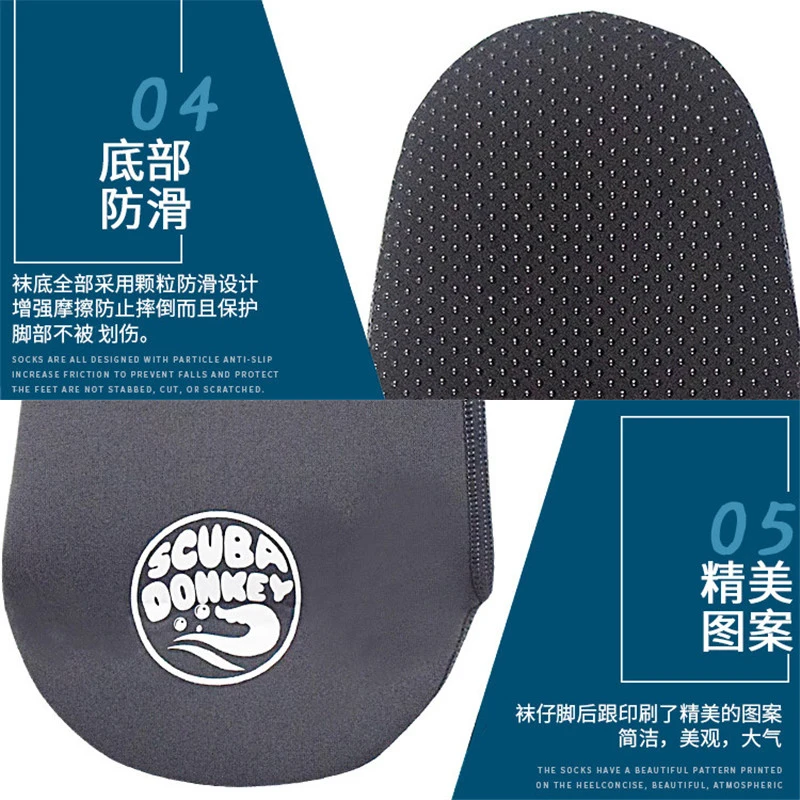 

1Pair 3mm Neoprene Diving Socks Anti-slip Boots Water Shoes Swimming Snorkeling Surfing Boots Outdoor Beach Shoes Socks Unisex