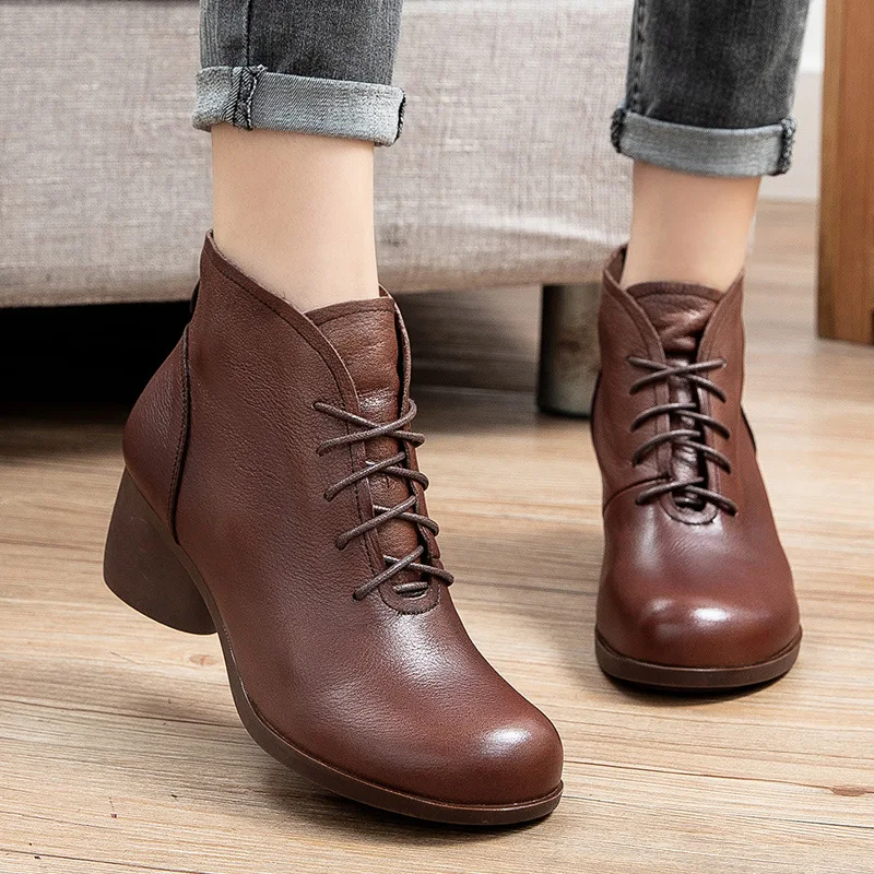 

New Women Boots Short Winter Boots Female Women Shoes Chunky 2021 Breathable Women's Boots Party Casual Woman Shoes