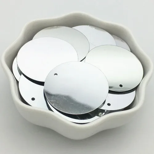 30mm Flat Silver Блестки 3-30 мм Серебряные Блестящие Блестки плоские круглые чашки пвх свободные Блестки блестка DIY ремесло шитье Женская одежда Аксессуары 20 г - Цвет: 30mm Flat Silver