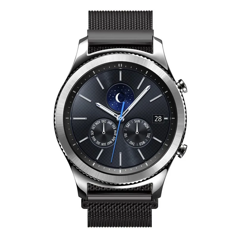 Миланская петля ремешок для часов samsung gear S3 Classic/S3 Frontier/galaxy watch 46 мм 42 мм Регулируемая нержавеющая сталь 22 мм 20 мм