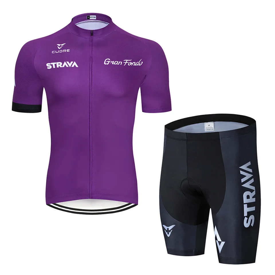 

2021 New STRAVA Cycling Clothing Short sleeve set Quick Dry Men Bicycle clothing summer Cycling Jersey sets MTB bike shorts suit