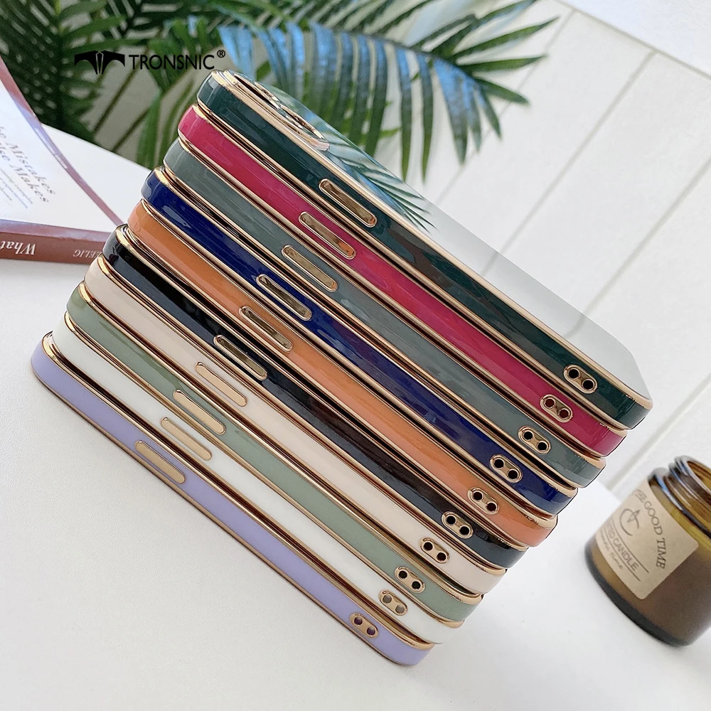 electroplated phone case for iphone 13 2 11 pro max xr xs max soft glossy green black gold case for iphone 6s 7 8 plus cover hot free global shipping