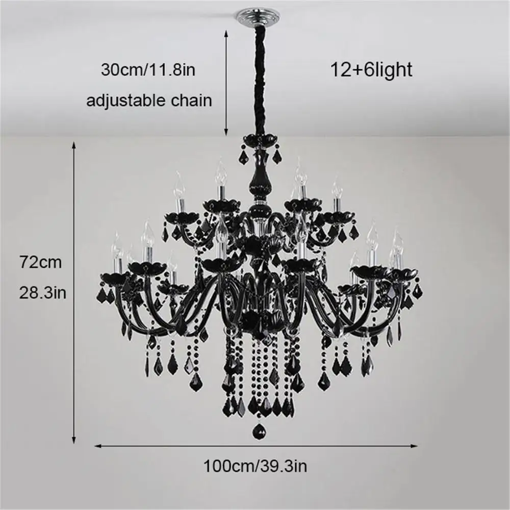Современная хрустальная люстра черные украшения для гостиной домашнее