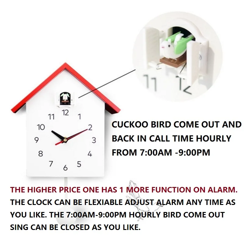 Бесплатная доставка 15 дюймов часы с птичьим будильником большие детские