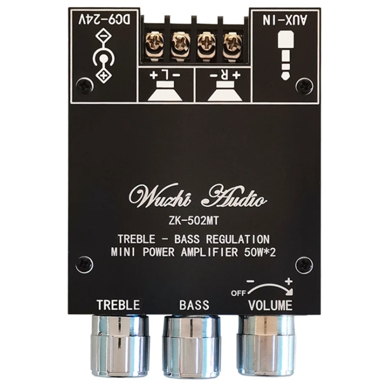 

Плата усилителя сабвуфера, ZK-502MT каналов, высокомощный аудио стерео усилитель, плата 2X50 Вт, с функцией Bluetooth 5,0