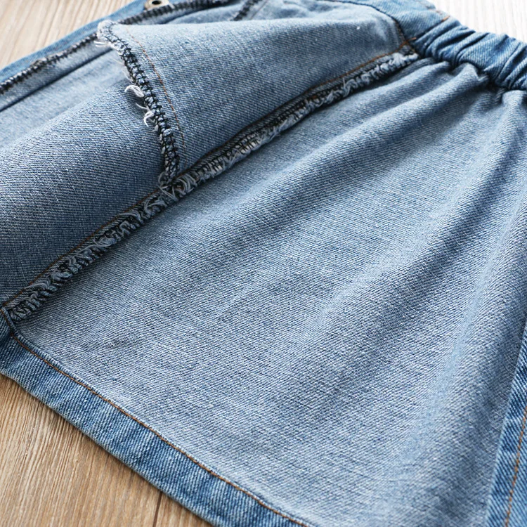 Thunderers/Летняя модная детская джинсовая юбка для девочек на пуговицах маленьких