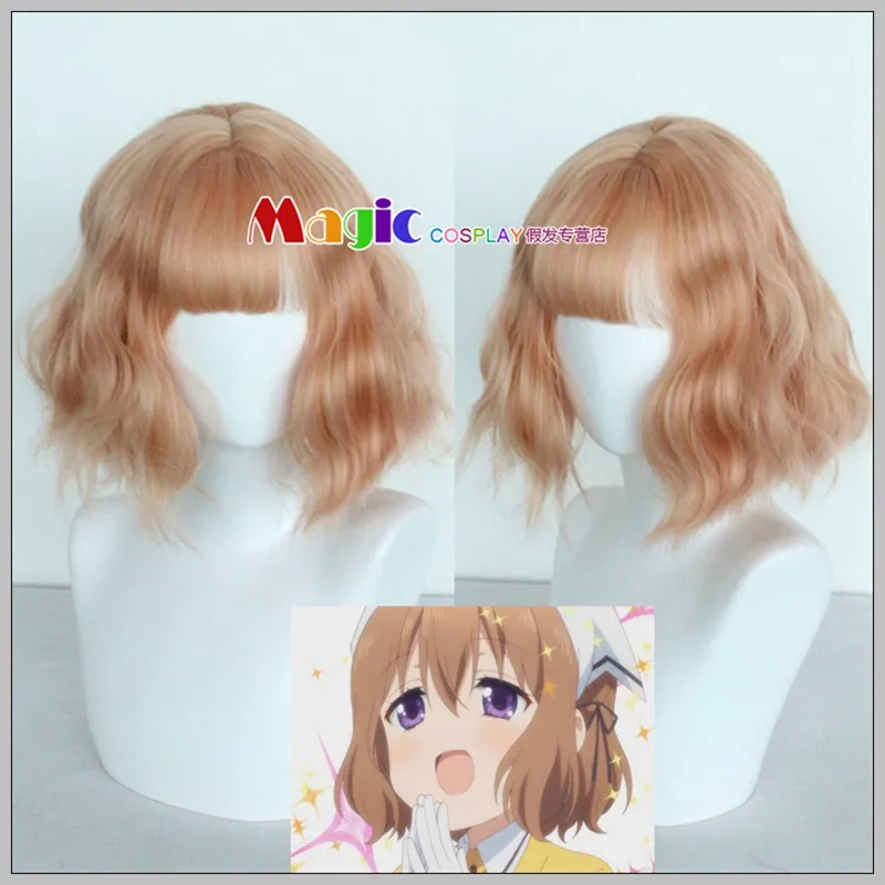 Аниме смесь Burendo ере мафую Hoshikawa Косплэй парик Золотой апельсин короткие кудрявые