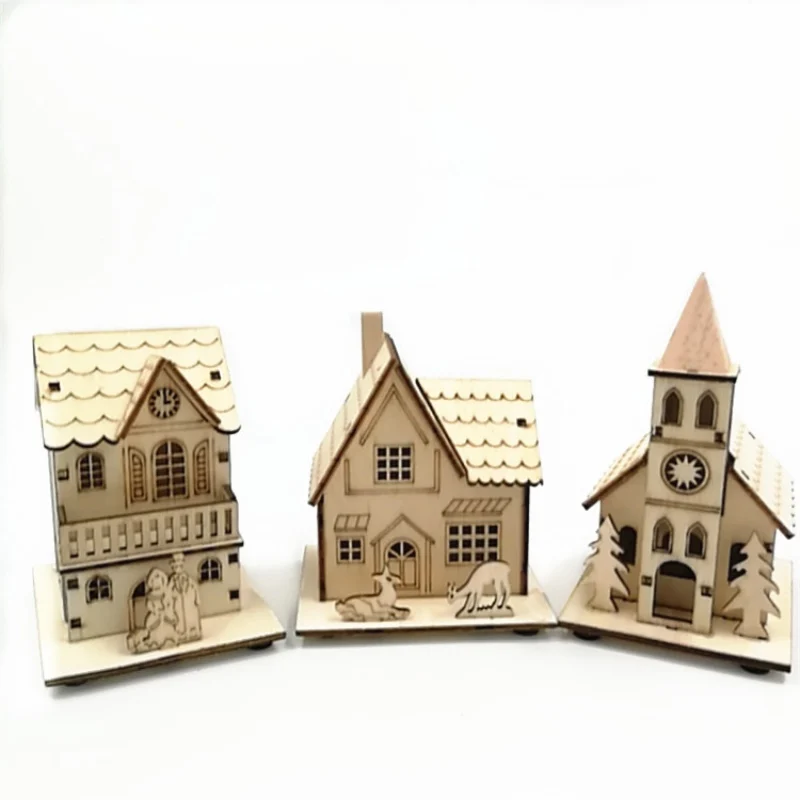 Рождественские украшения для дома светодиодсветильник ка снежинка деревянный