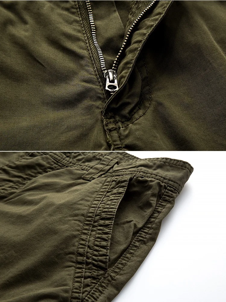 

Cotton Shorts Men Mid Waist Zipper Pockets Cargo Casual Solid Color Sweat Shorts Sweatpants Pantalones Male Bottoms Workout